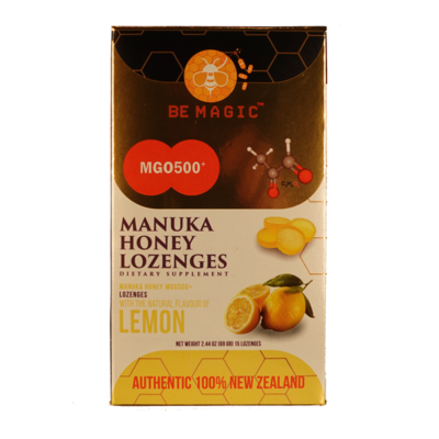 Manuka Honey MGO 500+ and Lemon Lozenges, 15 counts