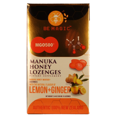 Be Magic Manuka Honey with Lemon& Ginger Lozenges, 15