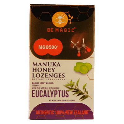 Manuka Honey MGO500 + with Eucalyptus Lozenges, 15 counts