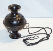 Black Frankincense Burner with hanging chain
